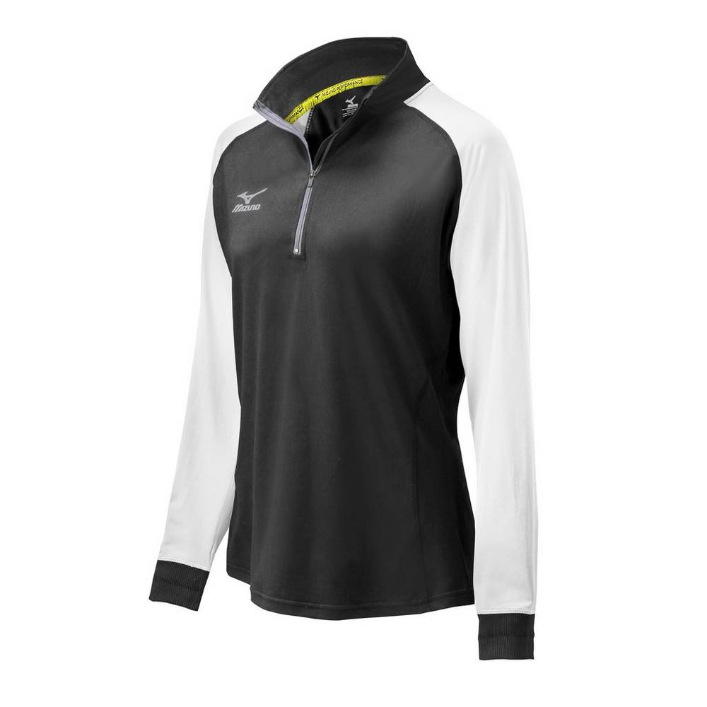 Mizuno Elite 9 Prime 1/2 Zip - Bayan Mont - Siyah/Beyaz Türkiye (BOYXWK-270)